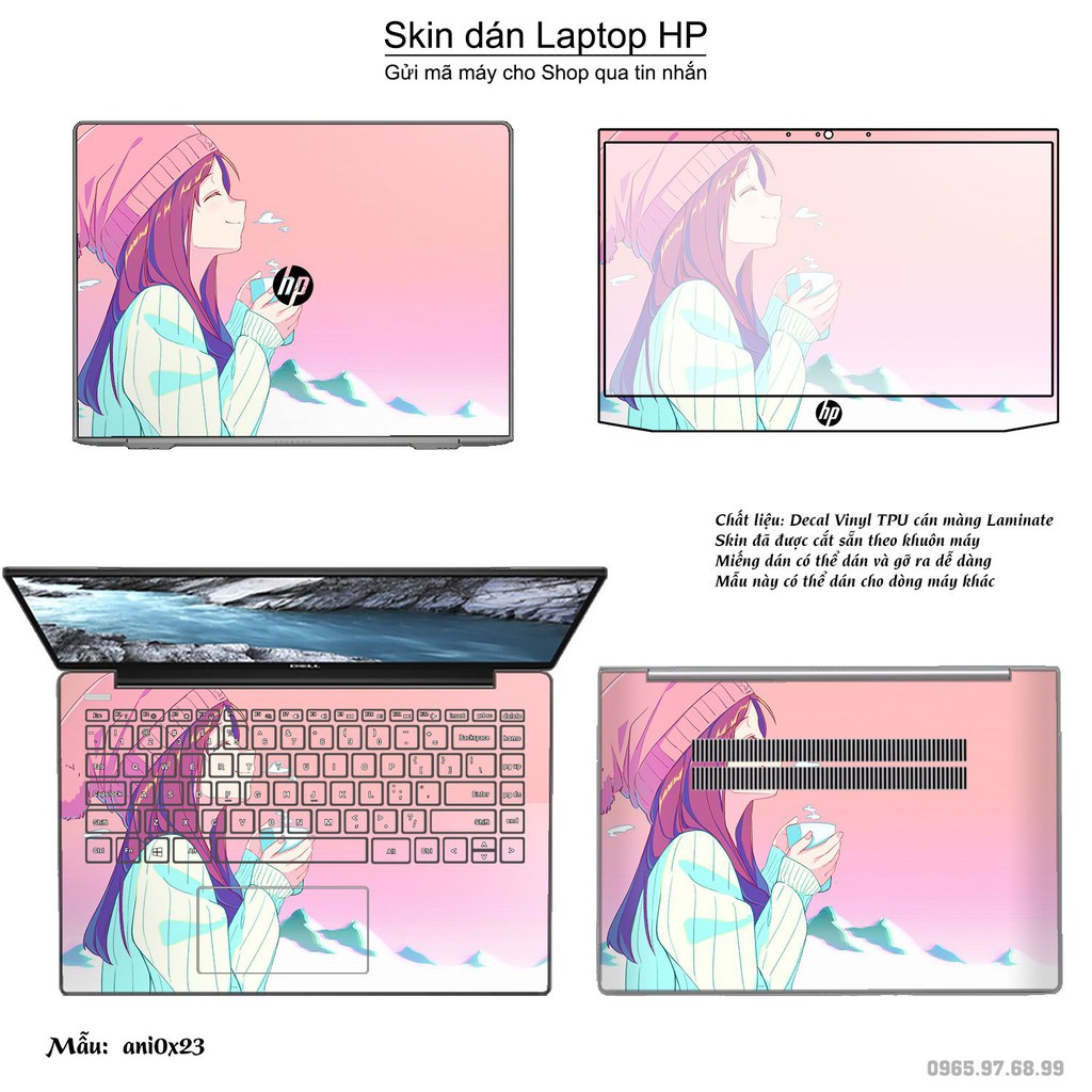 Skin dán Laptop HP in hình Anime (inbox mã máy cho Shop)