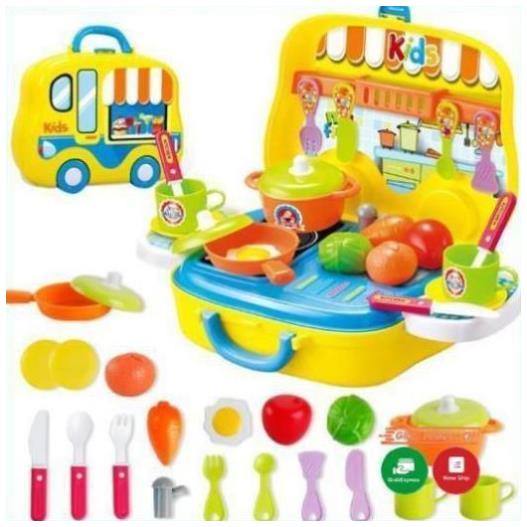 Đồ chơi nấu ăn bộ 26 món cho bé tập làm đầu bếp, kiểu vali thuận tiện mang đi chơi dễ dàng - Thị trấn đồ chơi trẻ em
