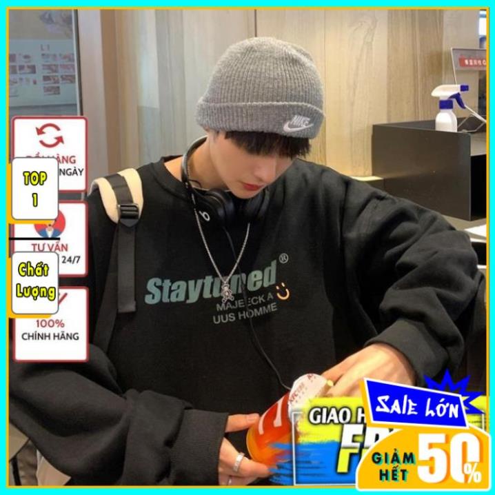 Áo Sweater Staytuned  Form Rộng Unisex Tay Bồng Nam Nữ Mặc Được Chất Nỉ Bông Hàng Xuất Dày Đẹp Không Bai, Không Xù AN1