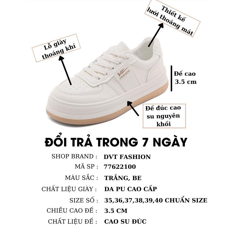 Giày nữ sneaker hàn quốc trắng đế bằng thể thao đẹp đi học 77622100