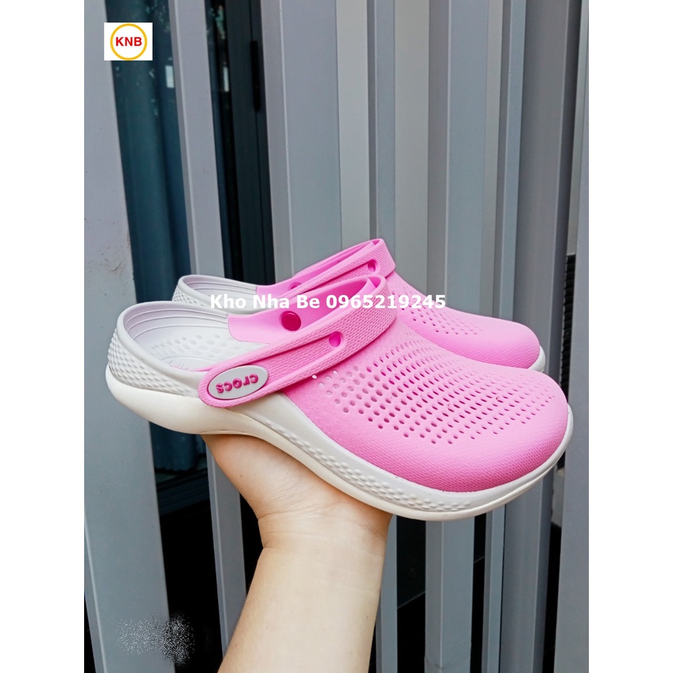 Dép sục cross 360 Literide clog màu hồng lòng ghi, Dép Sục Nam Nữ Literide Clog 360 Đi Nắng Mưa Cao Cấp, hàng xịn