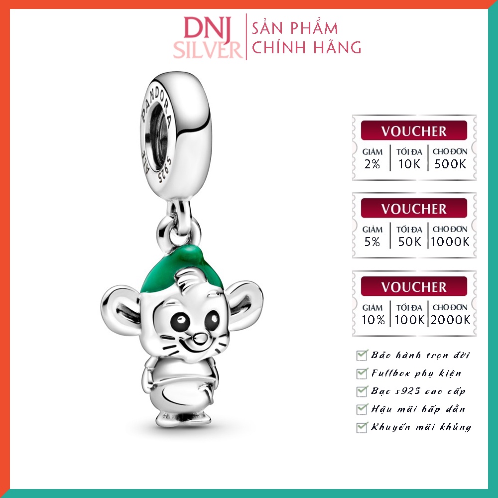 Charm bạc 925 cao cấp, hàng chuẩn bạc - Charm Disney Cinderella Gus Mouse thích hợp để mix vòng tay charm - DN165