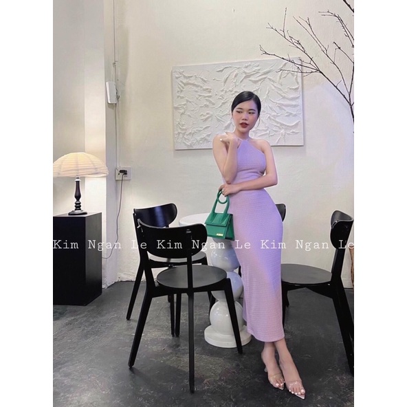 Đầm gân yếm hở lưng dáng dài kaka