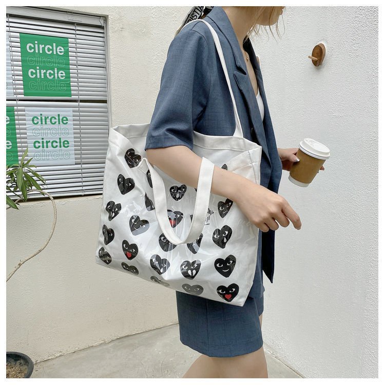 Túi tote túi vải canvas bóng kính phong cách thời trang hàn quốc