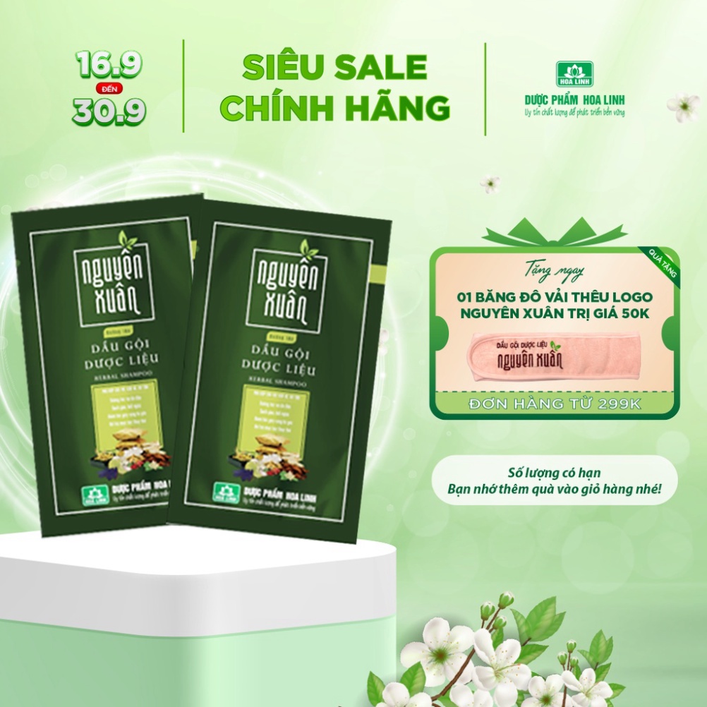 Dầu gội dược liệu Nguyên Xuân dưỡng tóc - 10 gói x 5,5ml