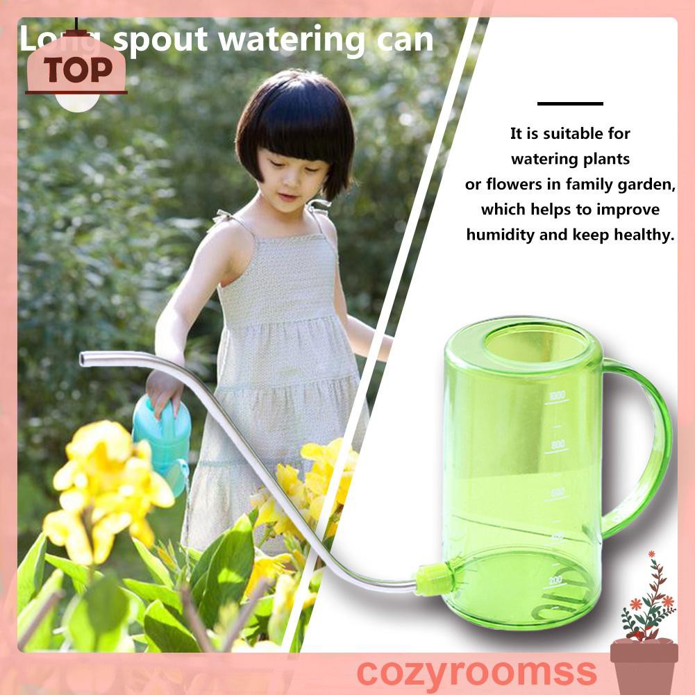 Bình Tưới Nước Vòi Dài Bằng Thép Không Gỉ Trong Suốt 1000ml