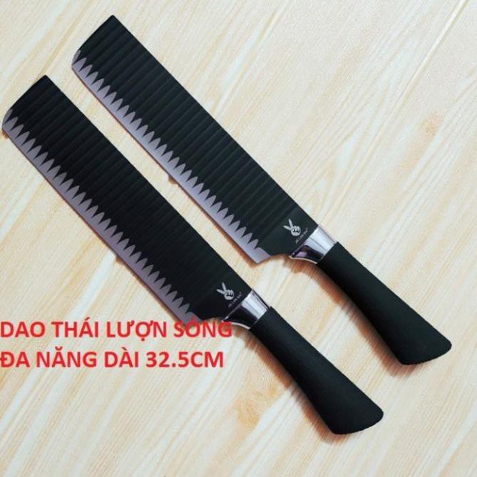 Dao Nhật Lượn Sóng Chống Dính JIE LAN SHI Thái Thị Đông Lạnh Siêu Nhanh - Bảo Hành 6 Tháng