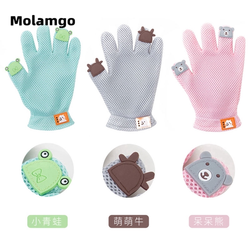 MOLAMGO  Găng Tay Silicon Chải Lông Mát Xa Cho Thú Cưng