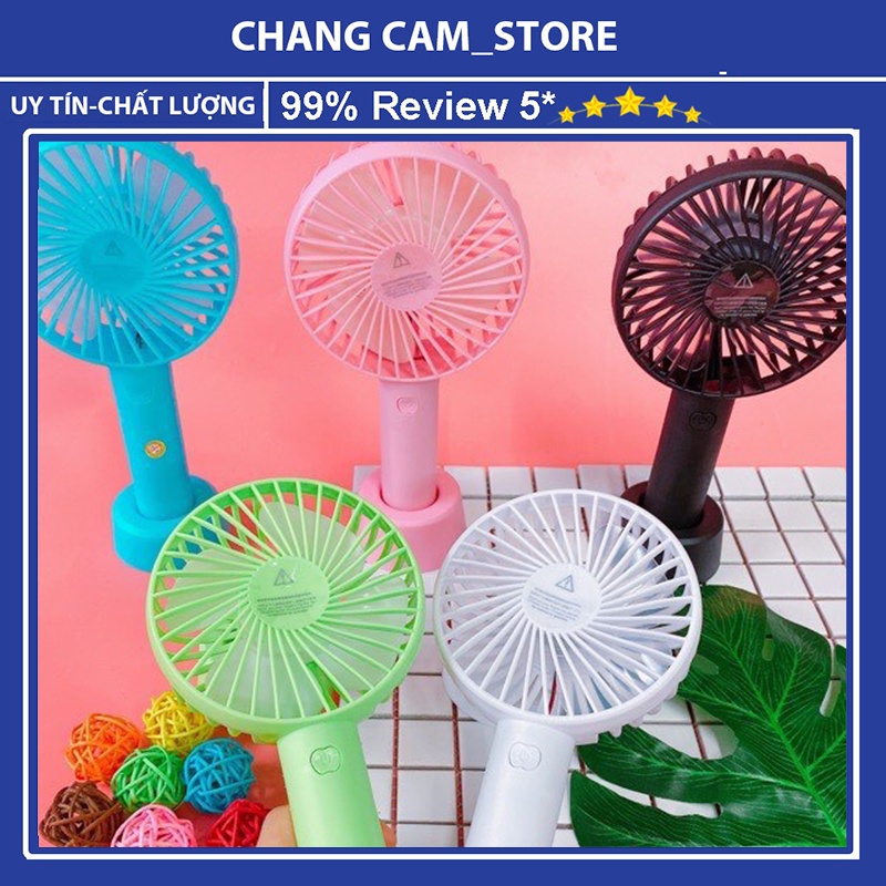 Quạt mini tích điện cầm tay có đế để bàn siêu hot ,dung lượng pin lâu, 3 chế độ gió nhỏ gọn tiện dụng