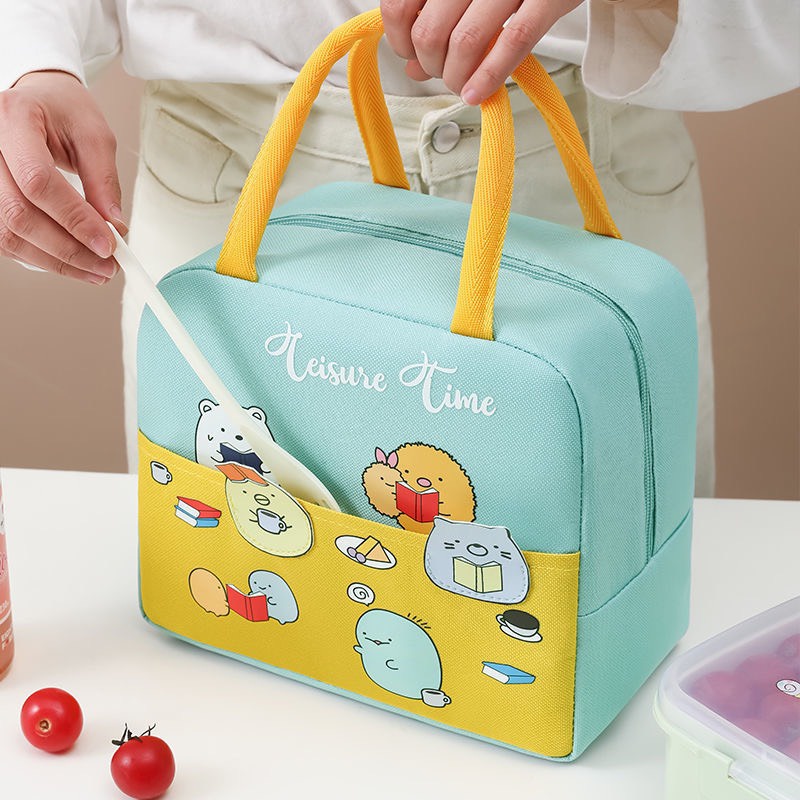 Túi Giữ Nhiệt Hoạt Hình 3D Dễ Thương, Túi Đựng Đồ Ăn Trưa Chống Nước Có Khóa Kéo