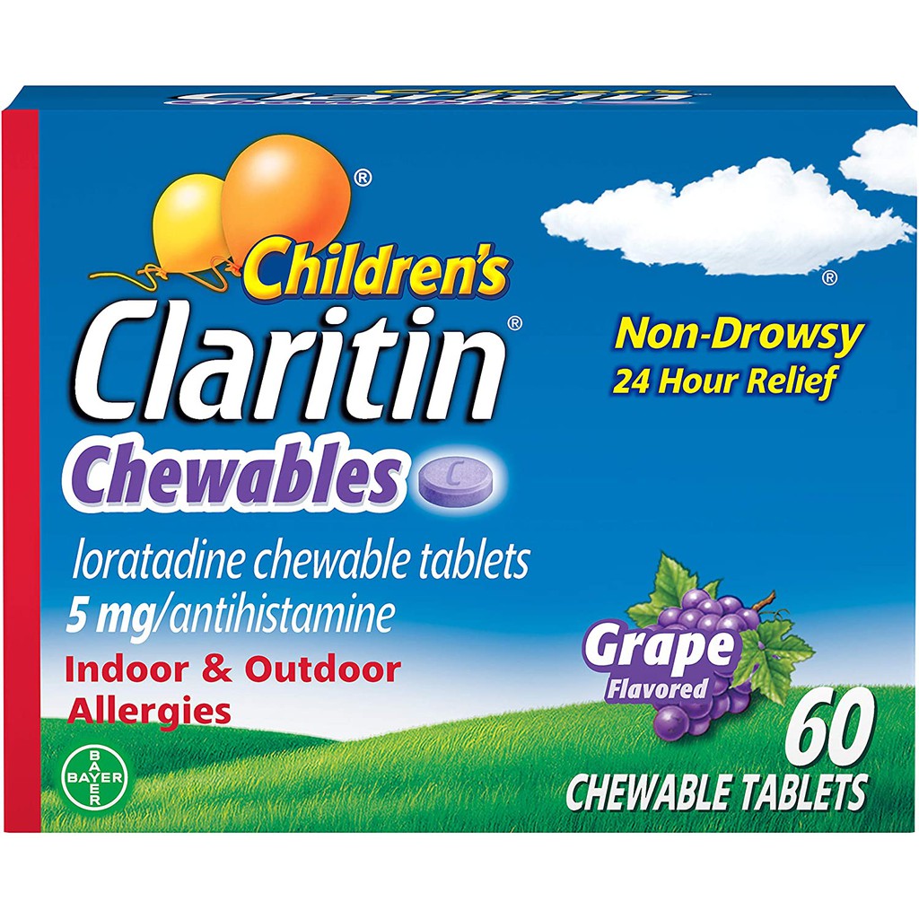 [DATE 2022] Claritin Children's 24 Hour Non-Drowsy Allergy 5mg 30 / 60 VIÊN - CHỐNG DỊ ỨNG CHO TRẺ EM