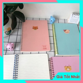 Vở Klong A5 Caro 120 trang bìa nhựa lò xo kép bìa màu Pastel - tập sổ Klong