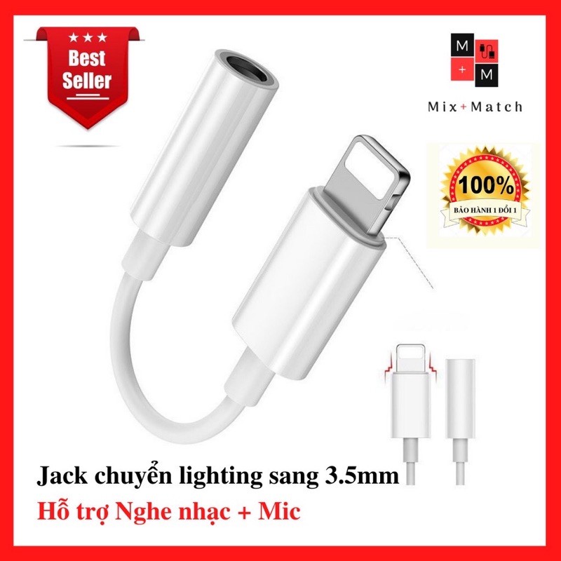 [Freeship] Jack Chuyển Tai Nghe Lightning Sang Jack 3.5 Hàng Chuẩn