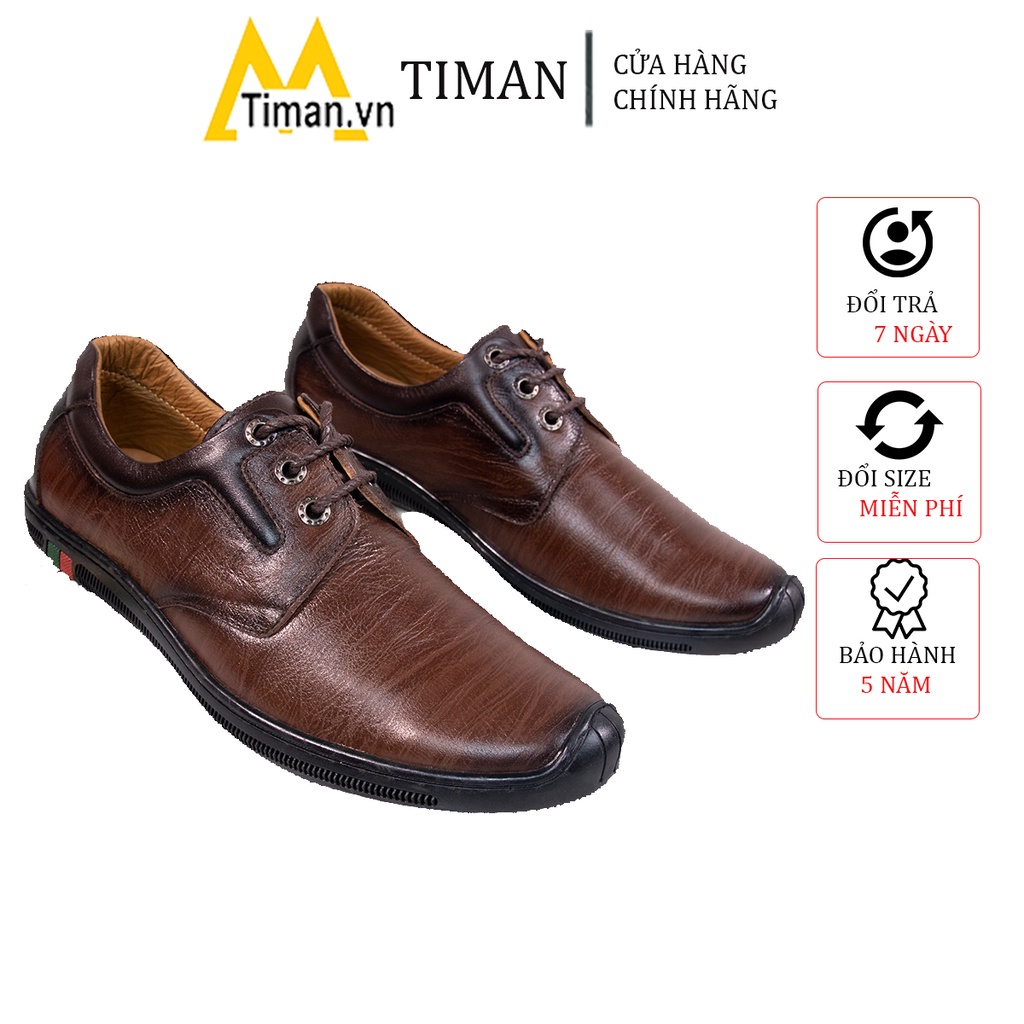 Giày nam lười chất liệu da bò tây đẹp phong cách công sở thiết kế mọi cao cấp bảo hành 5 năm NL05 TIMAN