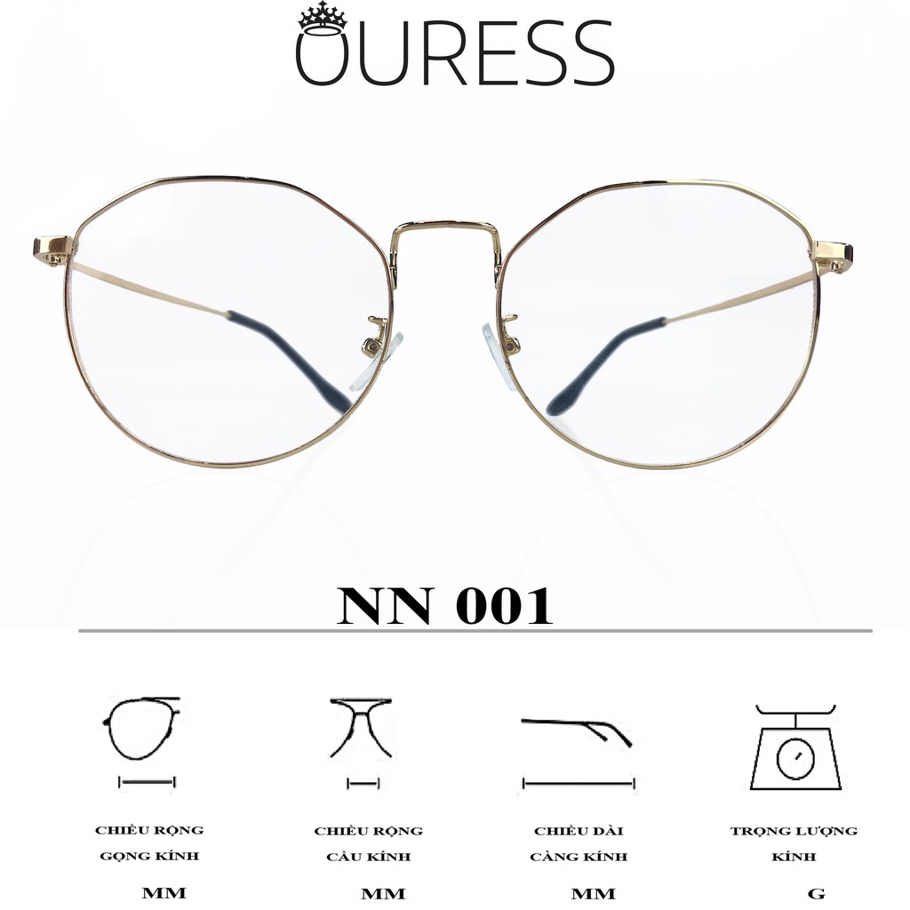 Gọng kính Ovan Hợp Kim Ouress NN001 Siêu Bền Dễ Thương