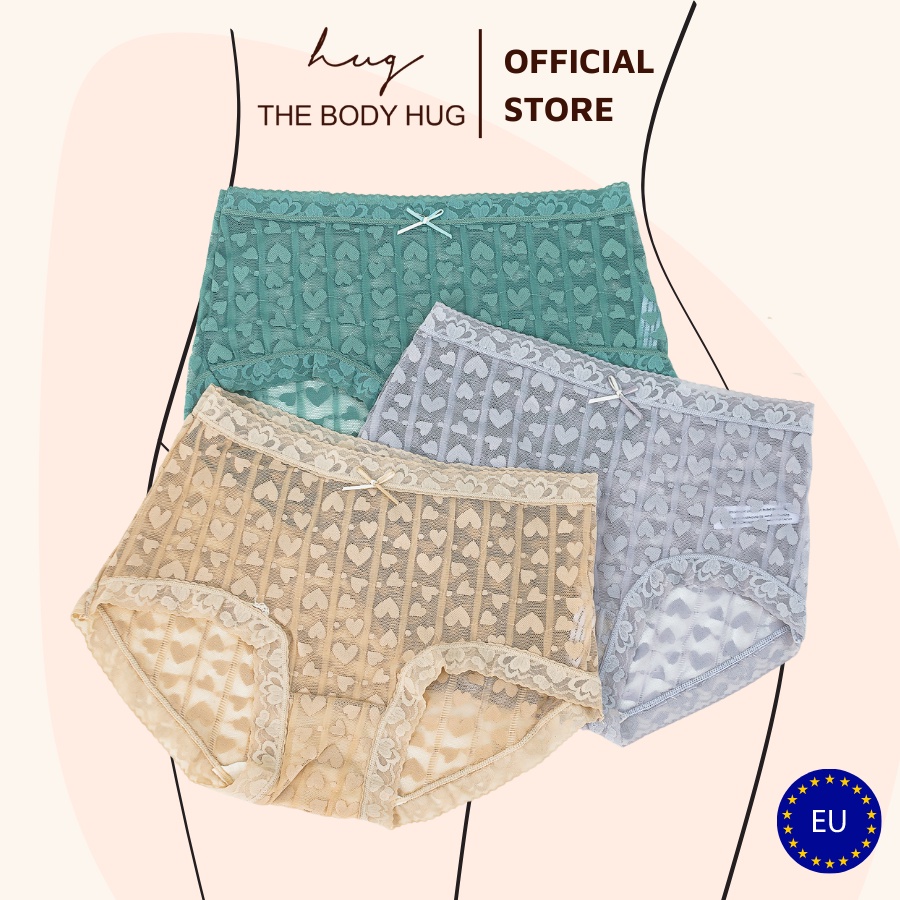 Quần Lót Ren Nữ Cạp Cao THE BODY HUG Chip Gen Bụng Trong Suốt Mỏng Nhẹ Thoáng Khí Mềm Mại Tiêu Chuẩn Châu ÂuU526