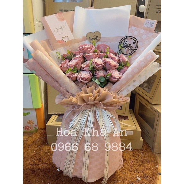 Hoa sáp 7 lớp siêu cao cấp, KT: cao 80cm, rộng 50cm. Bền vĩnh cửu. Mẫu thiết kế Khả An