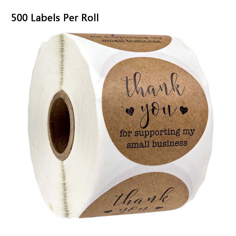 Set 500 Miếng Dán Chữ Thank You For Supporting My Business Stickers Scrapbook