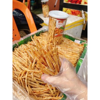 KHÔ CÁ THIỀU CẮT SỢI ( lon pet kèm tương ớt )