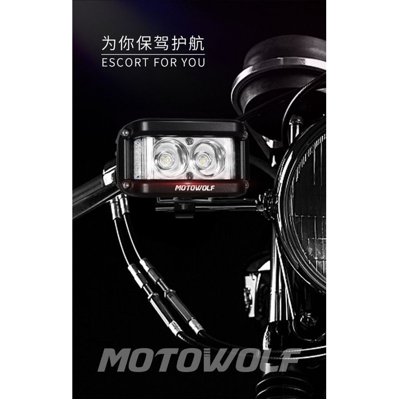 Đèn trợ sáng xe máy Led police Motowolf