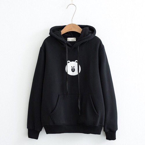 ÁO KHOÁC NỈ HOODIE THỜI TRANG NỮ CHUI ĐẦU IN HÌNH GẤU DỄ THƯƠNG | BigBuy360 - bigbuy360.vn