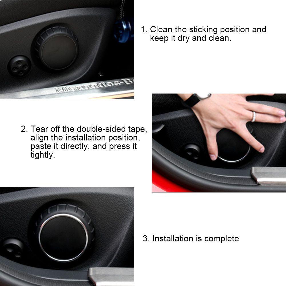 YNATURAL Set 3 Vòng Dán Trang Trí Cổng Xả Khí Cho Mercedes Benz A B Class W176 W246 CLA C117 GLA X253