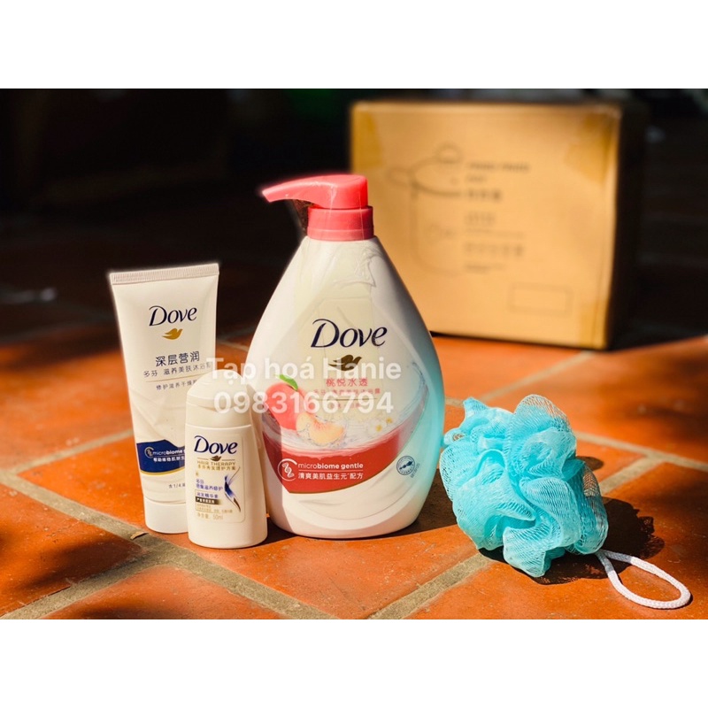 SET SỮA TẮM ĐÀO DOVE MUA 1 ĐƯỢC 4