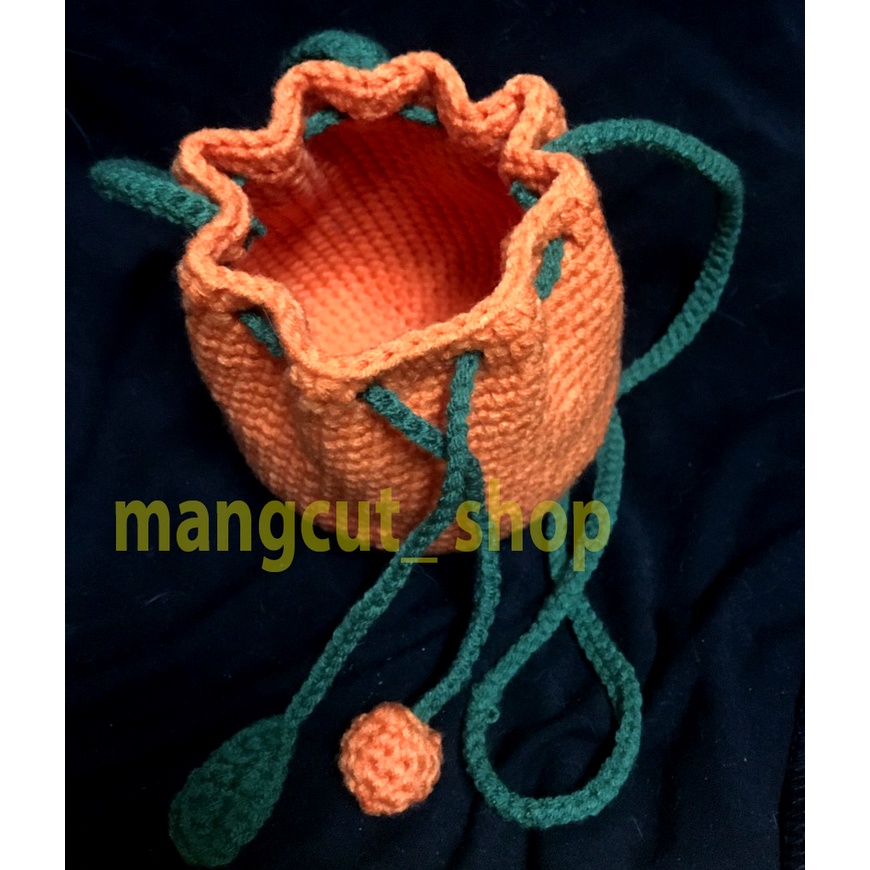 Túi đựng lì xì quả cam đáng yêu cho bé, túi len handmade