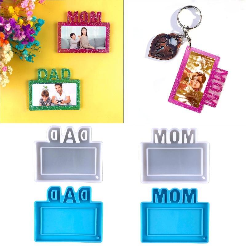Khuôn Silicone Làm Móc Khóa Nhựa Resin Pha Lê UV Ngày Của Cha
