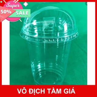 50 ly nhựa nắp cầu 400ml loại cứng cáp đã kèm nắp - dùng đựng trà chanh đúng chuẩn