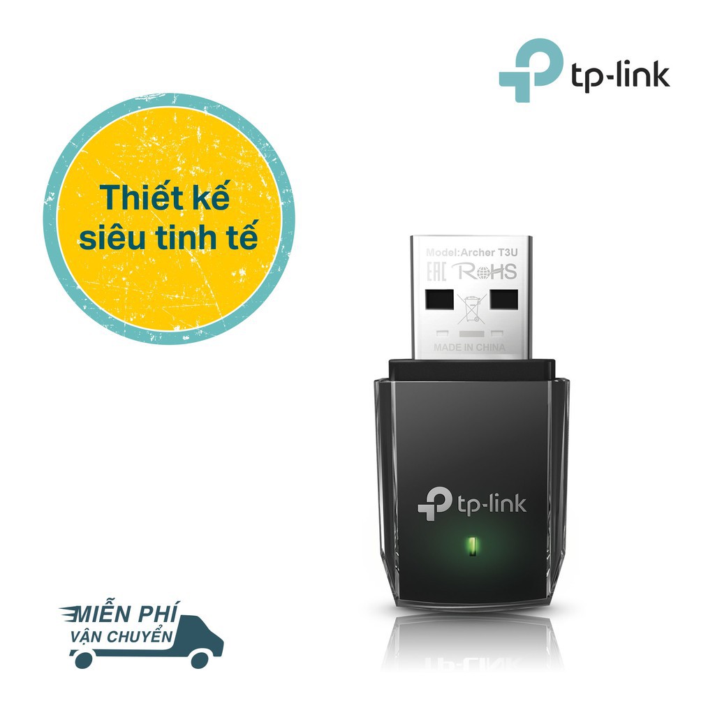 TPLink USB kết nối Wifi Băng tần kép Chuẩn AC1300 Mpbs Archer T3U