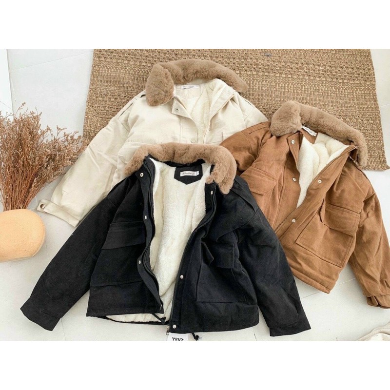 ÁO KAKI LÓT LÔNG NỮ HÀNG XUẤT DÀY ĐẸP, LÔNG ẤM TOÀN THÂN | BigBuy360 - bigbuy360.vn