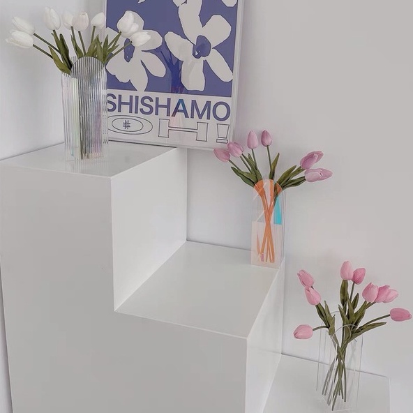 Lọ hoa, bình hoa acrylic dáng vòm cao thanh lịch trang trí nhà cửa - cutam.homedecor