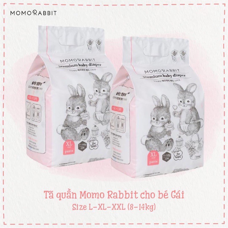 Bỉm Momo Rabbit nội địa HÀN Quốc dán/quần đủ size S36/M32/L30/M30/L28/XL22/XXL18