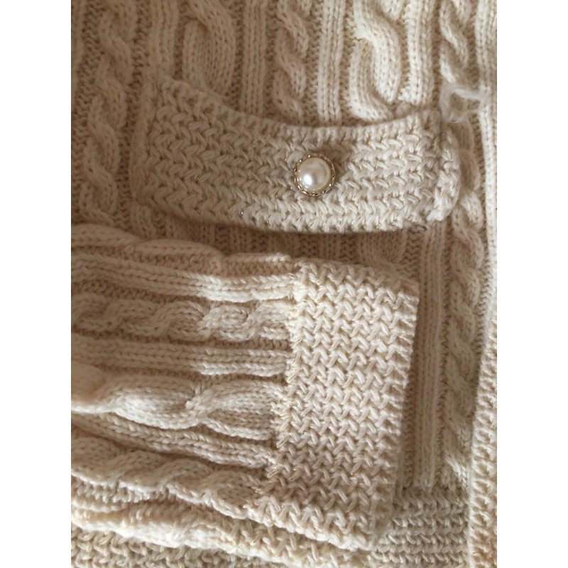 Áo khoác len cadigan  viền  kim sa