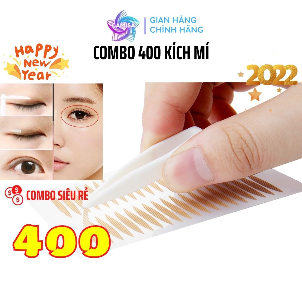 COMBO 400 Kích mí tàng hình tạo hai mí không lộ sẵn keo TẶNG KÈM dụng cụ kích mí HERATECH
