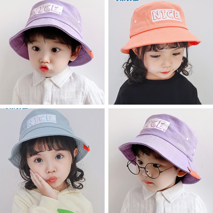 Nón Bucket Hoạ Tiết Hoạt Hình Phong Cách Hàn Quốc Cho Bé