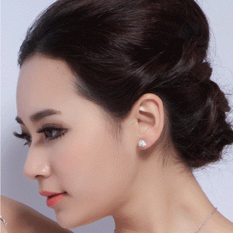Bông tai bạc Diamond cao cấp Hàn Quốc [Đơn 50k tặng kẹp tóc Hàn Quốc cực xinh]
