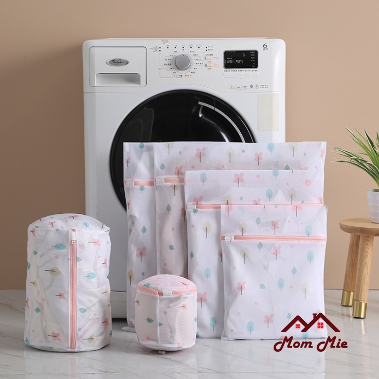 Túi lưới giặt quần áo, lưới mềm, túi giặt đồ lót nhiều kích cỡ, họa tiết bắt mắt - I022