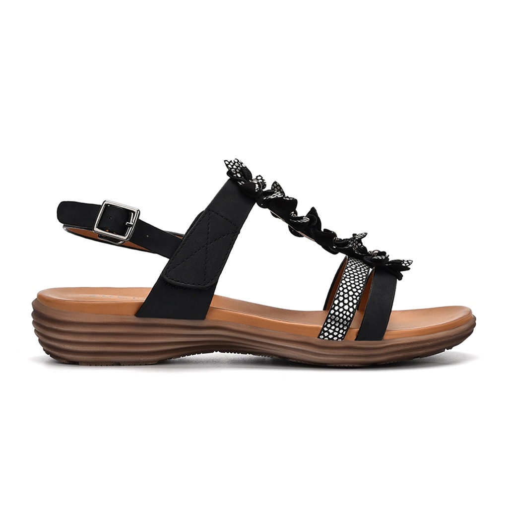 Giày Sandal nữ Zucia thiết kế quai ngang T Strap đính nơ xinh xắn  đế bằng 3cm dễ di chuyển - SHL42