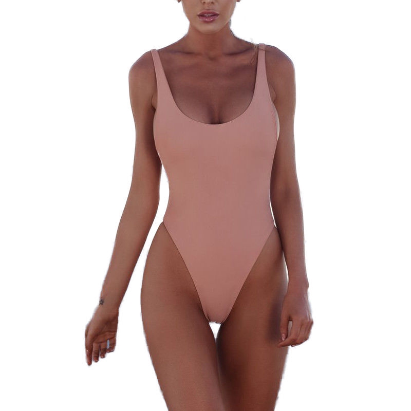 Đồ bơi một mảnh màu trơn thiết kế nâng ngực quyến rũ cho phái nữ