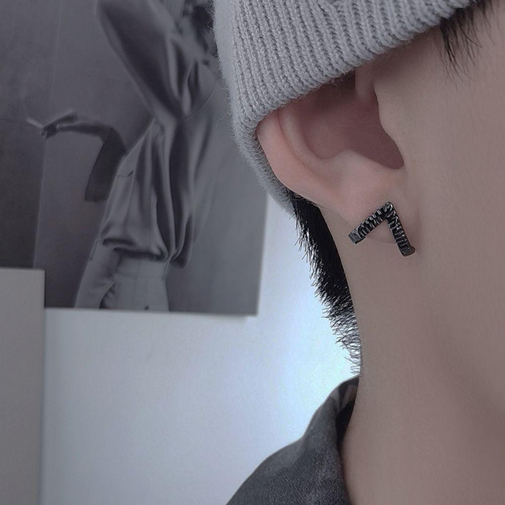Bông Tai Thiết Kế Đục Lỗ Đơn Giản Phong Cách Hip Hop Thời Trang Cho|Khuyên Tai Mạ Vàng Phong Cách Hàn Quốc