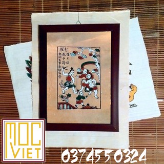 Tranh đông hồ Đánh ghen tranh cỡ 27x37cm