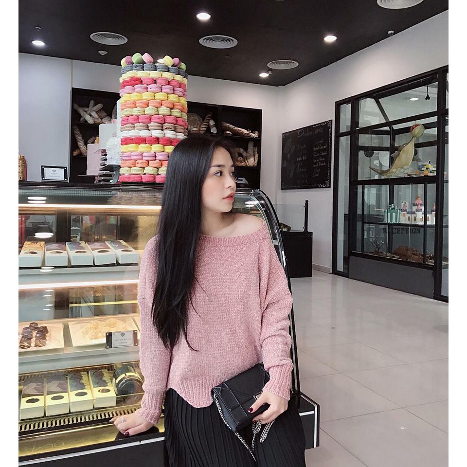 ÁO LEN NHUNG HỒNG