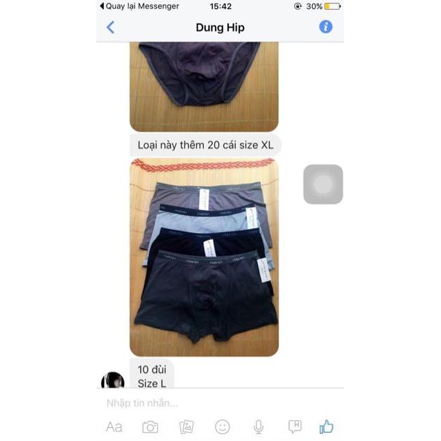 Com bo 2 chiếc sịp nhật đùi