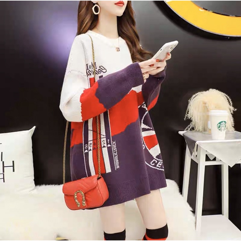 Áo len chui đầu sweater dáng rộng dài tay - Thời trang thu đông hot 2021