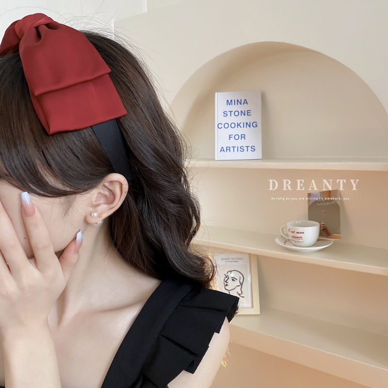 Băng Đô Cài Tóc Đính Nơ Lớn Đơn Giản Cổ Điển Phong Cách Hàn Quốc Mới