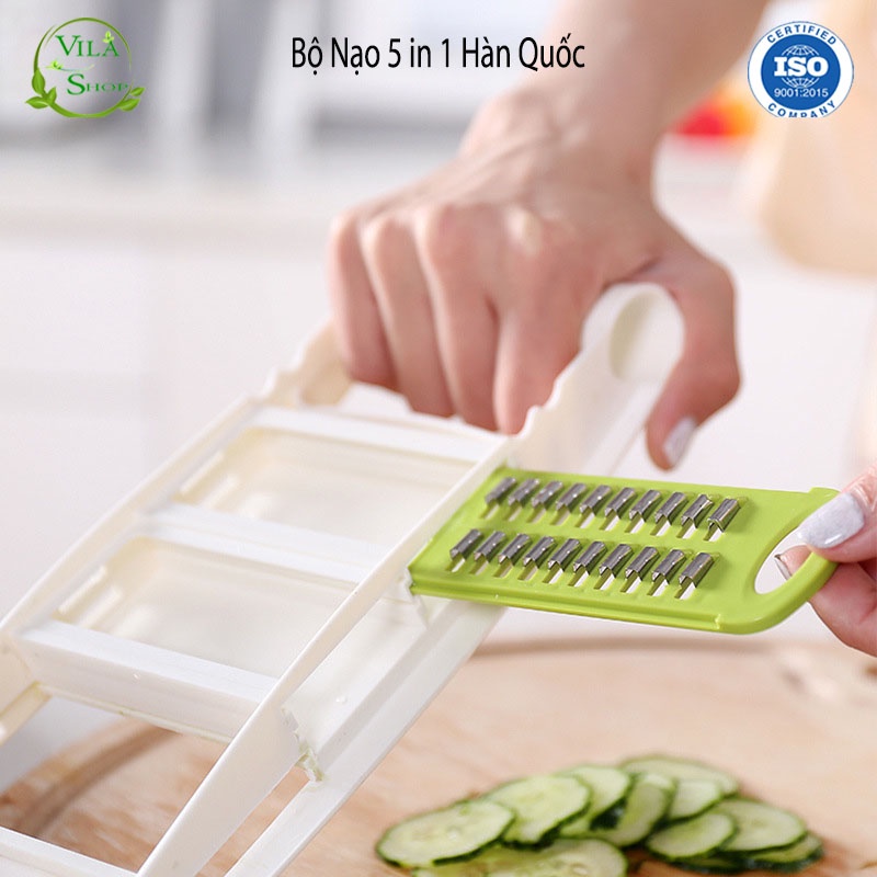 Bộ Nạo Củ Quả Đa Năng 5 In 1 Hàn Quốc, Bào Lát Mỏng, Nạo Nhựa Đa Năng Tạo Hình Rau Củ Quả Đơn Giản An Toàn Tiện Lợi