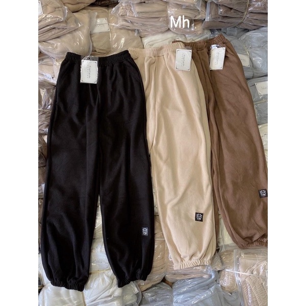 Quần jogger tăm bò sữa kèm video ảnh thật