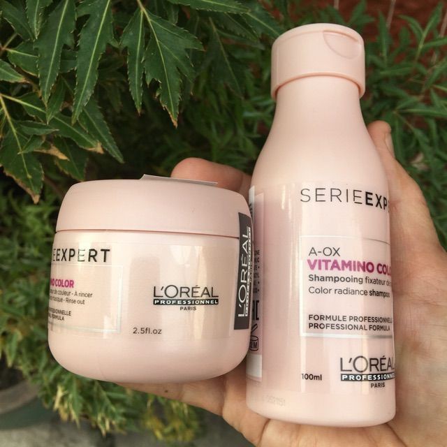 Cặp dầu gội 100ml, hấp dầu 75ml Loreal Vitamino Color A-OX chăm sóc và giữ màu tóc nhuộm